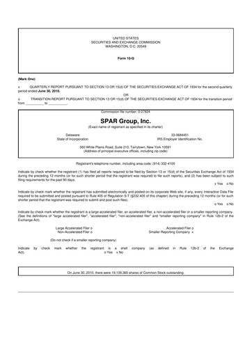 Thumbnail SPAR Group 10-Q Quarterly Report FY 