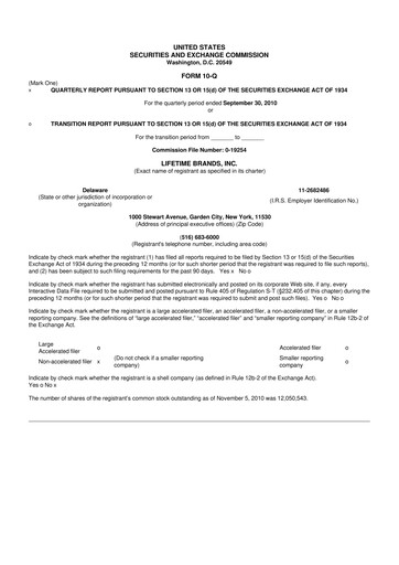 Miniature Lifetime Brands 10-Q Rapport trimestriel  