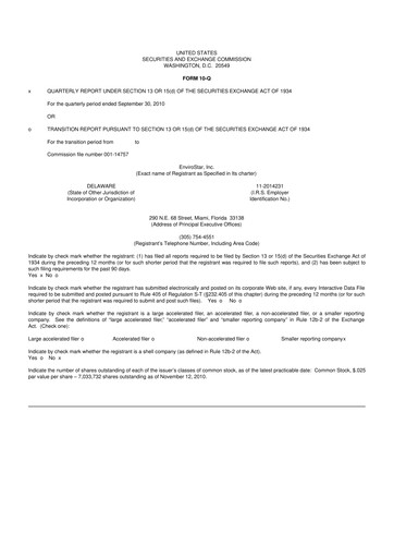 Thumbnail EVI Industries 10-Q Quarterly Report FY 