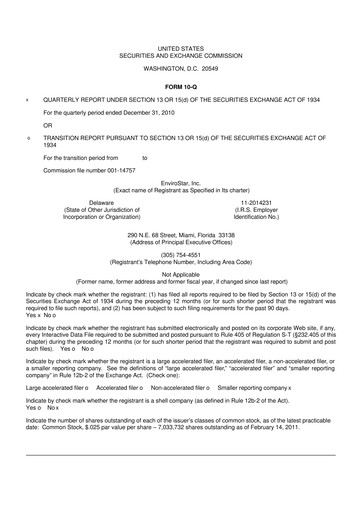 Thumbnail EVI Industries 10-Q Quarterly Report FY 