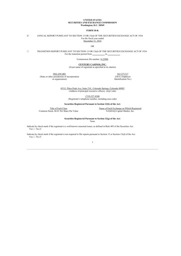 Thumbnail Century Casinos 10-K Annual Report 2016