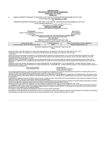 Thumbnail Century Casinos 10-K Annual Report 