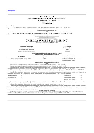 Thumbnail Casella Waste Systems
 10-K Annual Report 2019