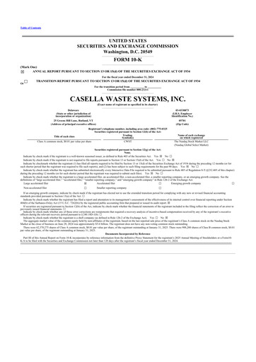 Thumbnail Casella Waste Systems
 10-K Annual Report 2024