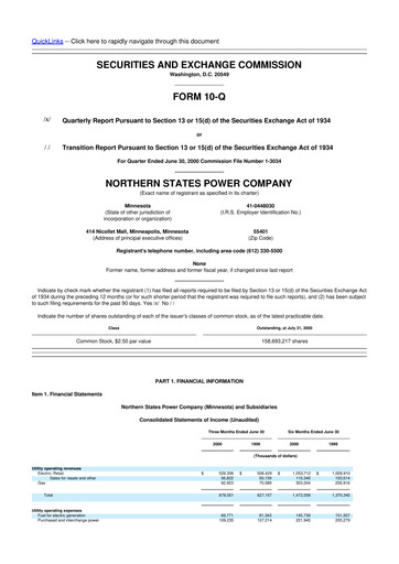 Thumbnail Xcel Energy 10-Q Quarterly Report FY 