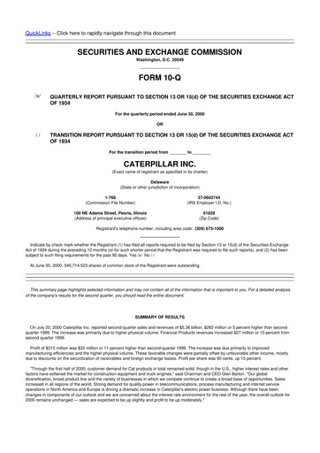 Vorschaubild Caterpillar 10-Q Quartalsbericht  
