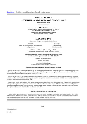 Thumbnail Maximus 10-K Annual Report 