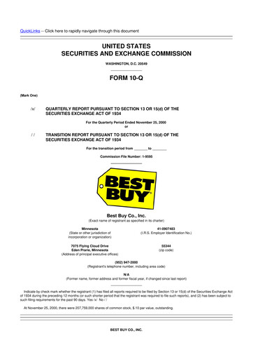 Thumbnail Best Buy 10-Q Quarterly Report FY 