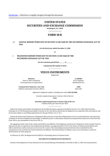 Thumbnail Veeco
 10-K Annual Report 