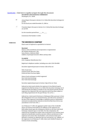 Thumbnail Macerich 10-K Annual Report 