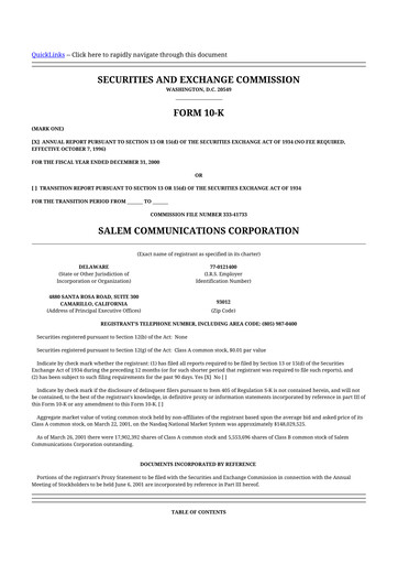 Thumbnail Salem Media Group
 10-K Annual Report 