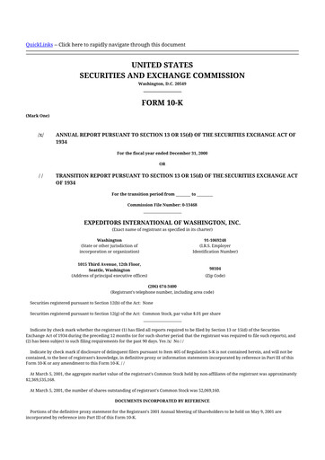 Thumbnail Expeditors International 10-K Annual Report 