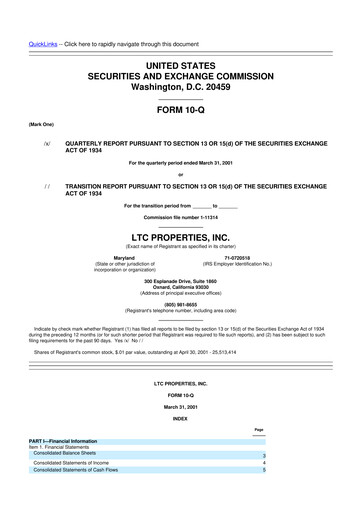 Thumbnail LTC Properties 10-Q Quarterly Report FY 