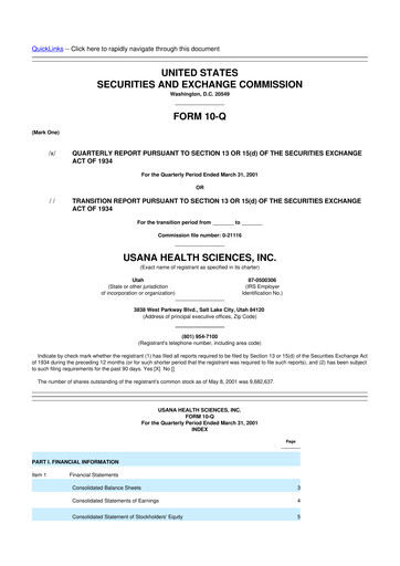 Thumbnail USANA 10-Q Quarterly Report FY 