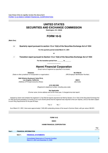 Vorschaubild Hanmi Financial 10-Q Quartalsbericht  