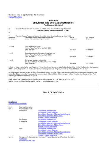 Thumbnail Consolidated Edison 10-Q Quarterly Report FY 