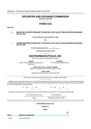 Thumbnail Ionis Pharmaceuticals
 10-Q Quarterly Report FY 