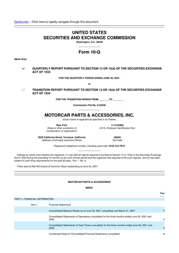 Thumbnail Motorcar Parts of America 10-Q Quarterly Report FY 