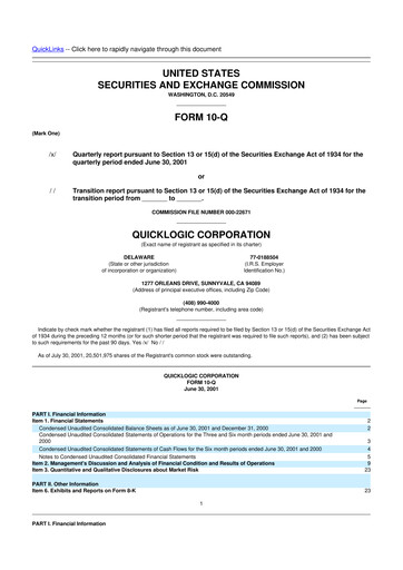 Thumbnail Quicklogic 10-Q Quarterly Report FY 