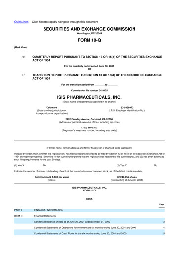 Thumbnail Ionis Pharmaceuticals
 10-Q Quarterly Report FY 