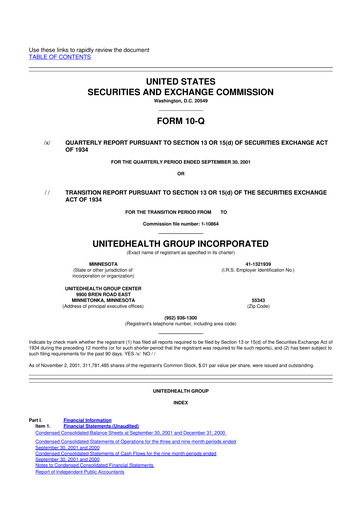 Thumbnail UnitedHealth 10-Q Quarterly Report FY 