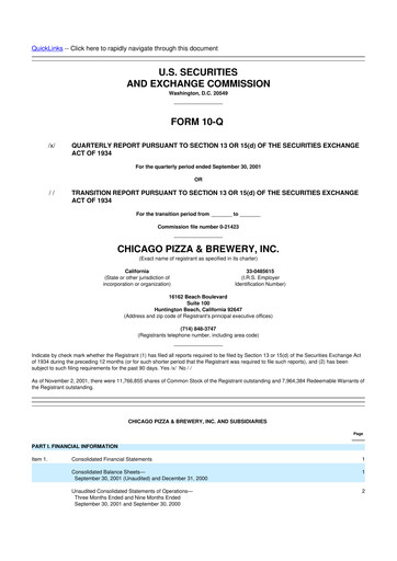 Thumbnail BJ's Restaurants
 10-Q Quarterly Report FY 