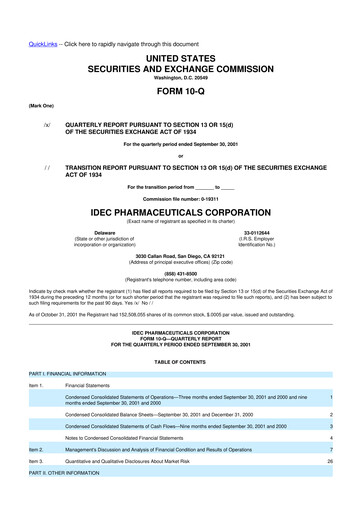 Thumbnail Biogen 10-Q Quarterly Report FY 