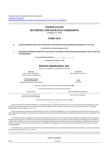 Thumbnail BXP, Inc.
 10-K Annual Report 