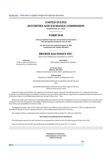 Thumbnail Bruker 10-K Annual Report 