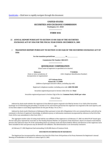 Thumbnail Quicklogic 10-K Annual Report 