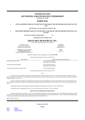 Thumbnail EQT Corporation
 10-K Annual Report 