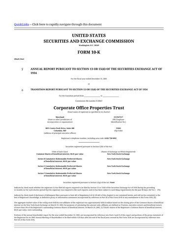 Thumbnail COPT Defense Properties 10-K Annual Report 