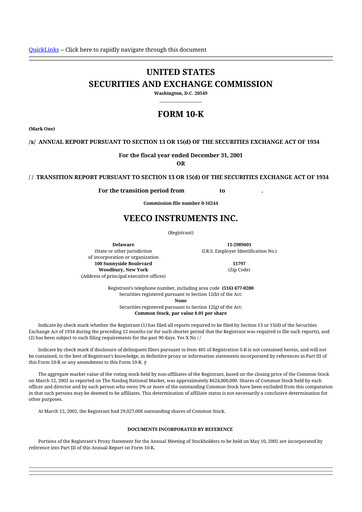 Thumbnail Veeco
 10-K Annual Report 