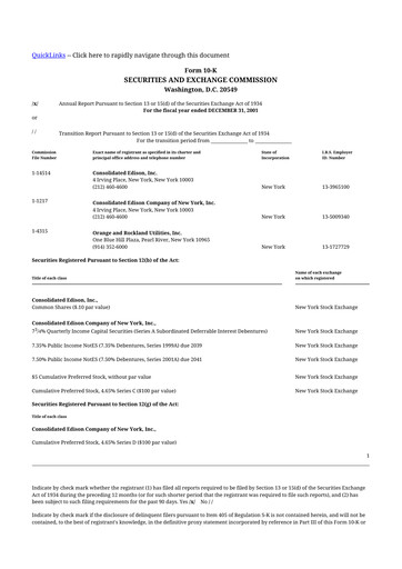 Thumbnail Consolidated Edison 10-K Annual Report 