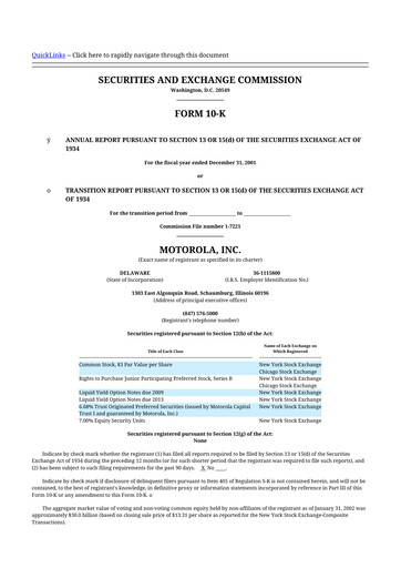 Thumbnail Motorola Solutions
 10-K Annual Report 