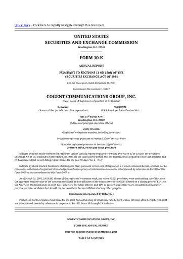 Thumbnail Cogent Communications
 10-K Annual Report 