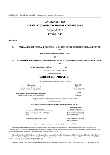 Thumbnail Target 10-K Annual Report 