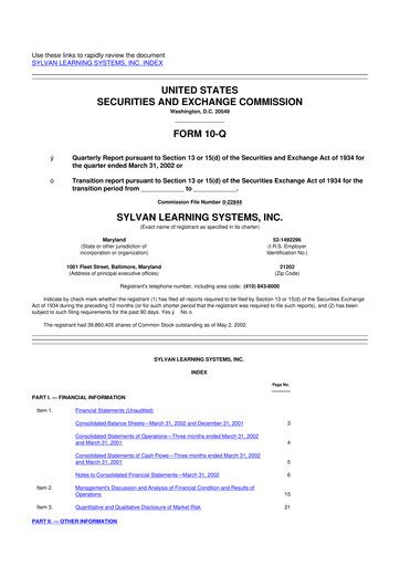 Thumbnail Laureate Education
 10-Q Quarterly Report FY 