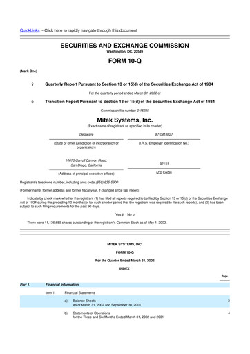 Thumbnail Mitek Systems
 10-Q Quarterly Report FY 