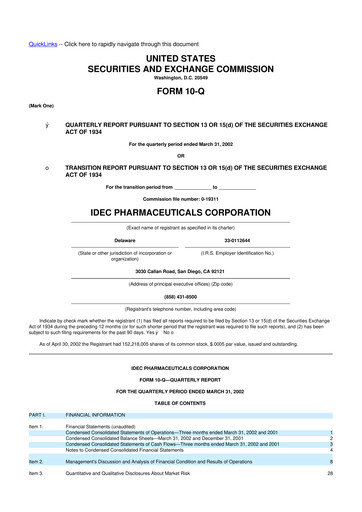 Thumbnail Biogen 10-Q Quarterly Report FY 