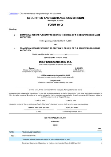 Thumbnail Ionis Pharmaceuticals
 10-Q Quarterly Report FY 