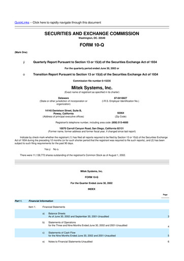 Thumbnail Mitek Systems
 10-Q Quarterly Report FY 