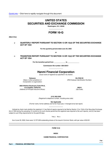 Vorschaubild Hanmi Financial 10-Q Quartalsbericht  
