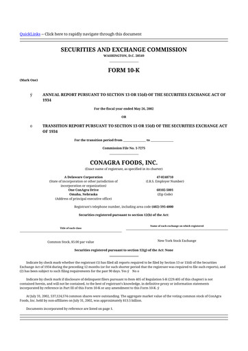 Thumbnail Conagra Brands
 10-K Annual Report 