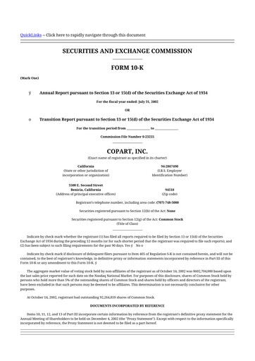 Thumbnail Copart
 10-K Annual Report 