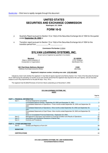 Thumbnail Laureate Education
 10-Q Quarterly Report FY 