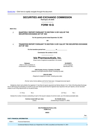 Thumbnail Ionis Pharmaceuticals
 10-Q Quarterly Report FY 