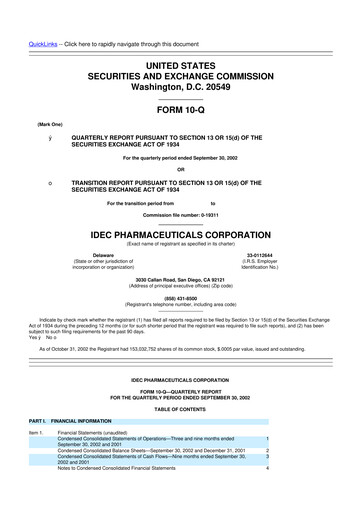 Thumbnail Biogen 10-Q Quarterly Report FY 