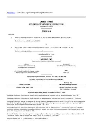 Thumbnail Rollins 10-K Annual Report 