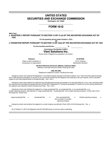 Thumbnail VIAVI Solutions
 10-Q Quarterly Report FY2016 